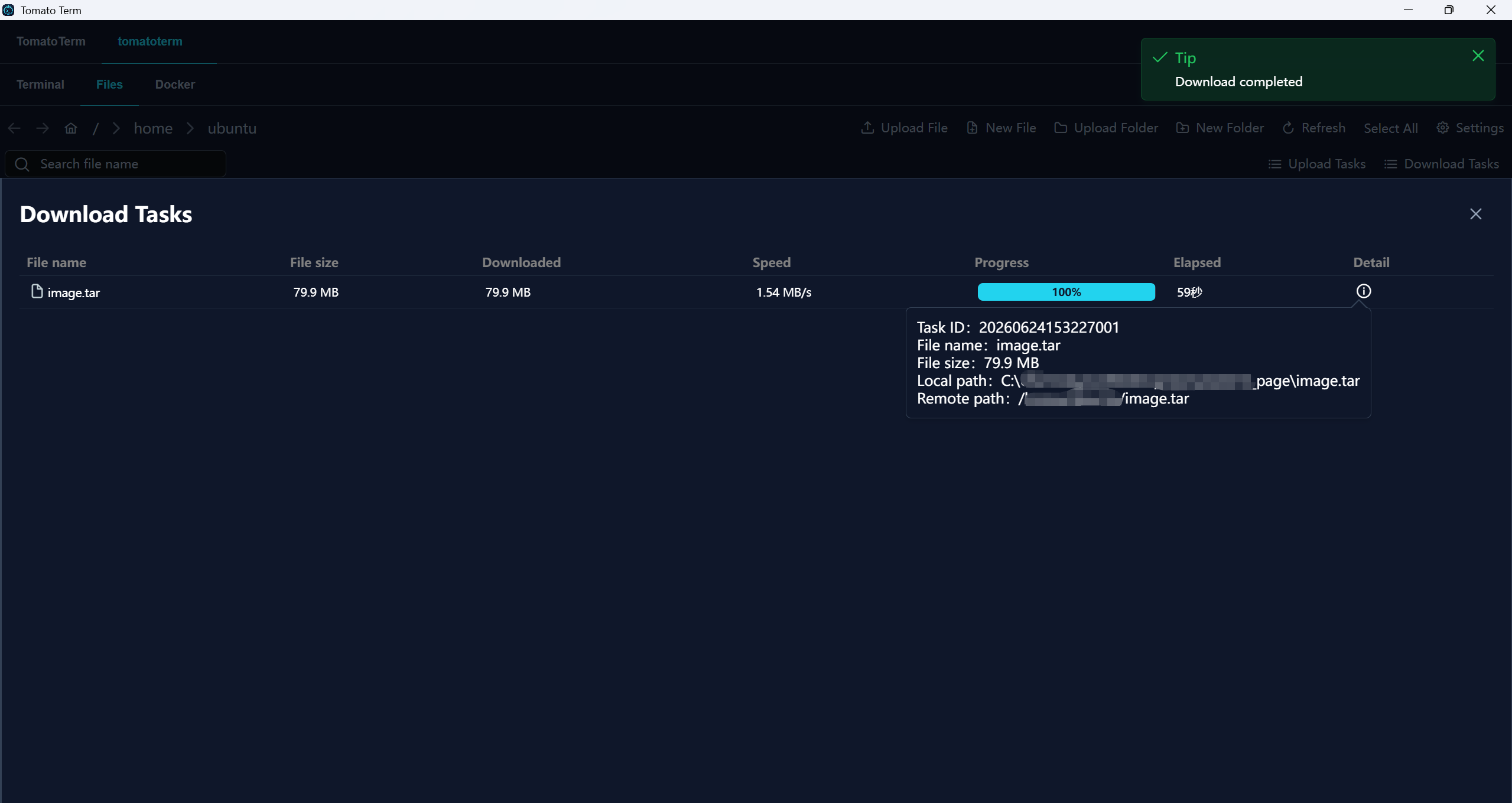 File download screenshot