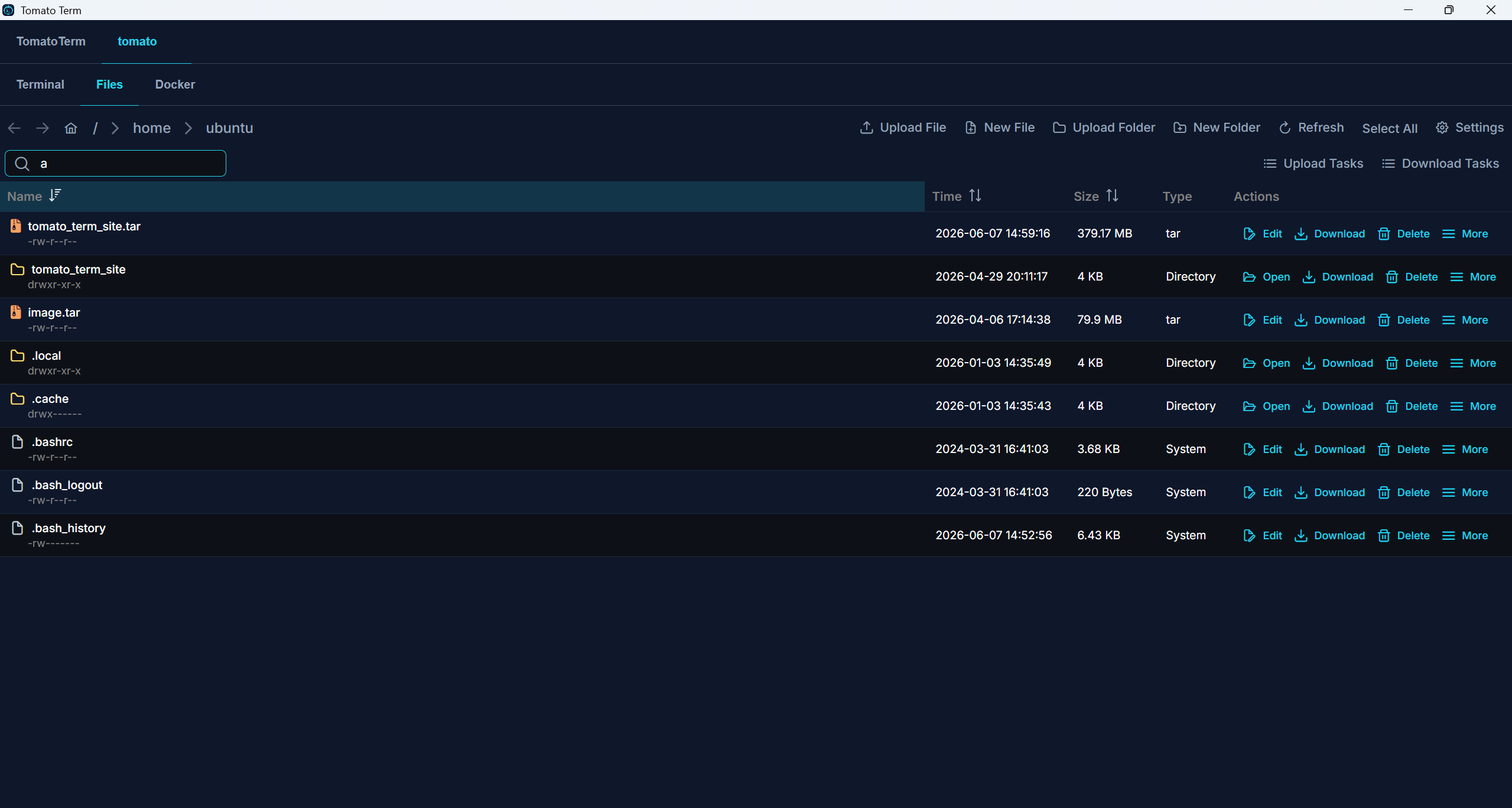 File manager screenshot