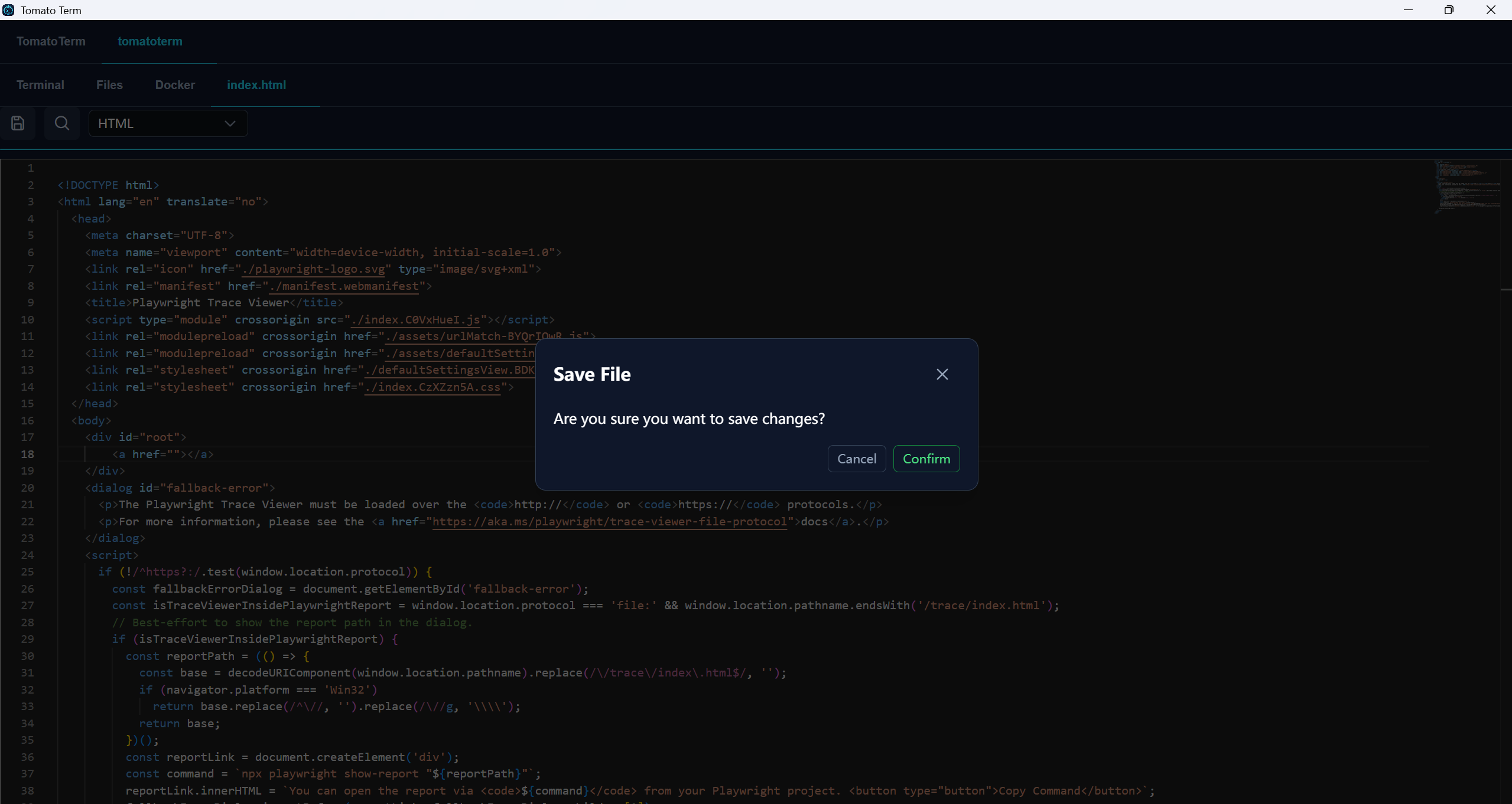 Safe save screenshot