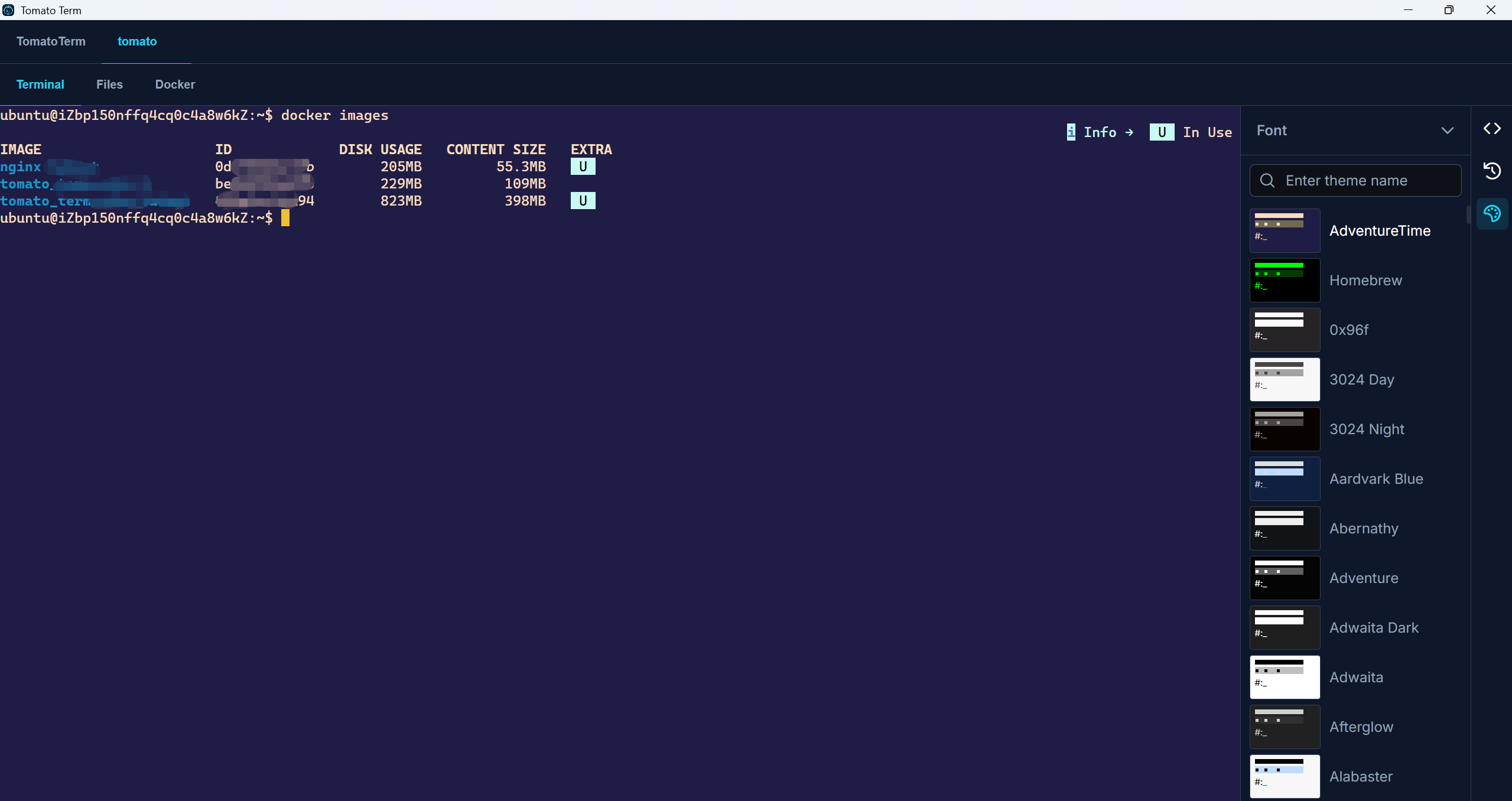 Interface customization screenshot