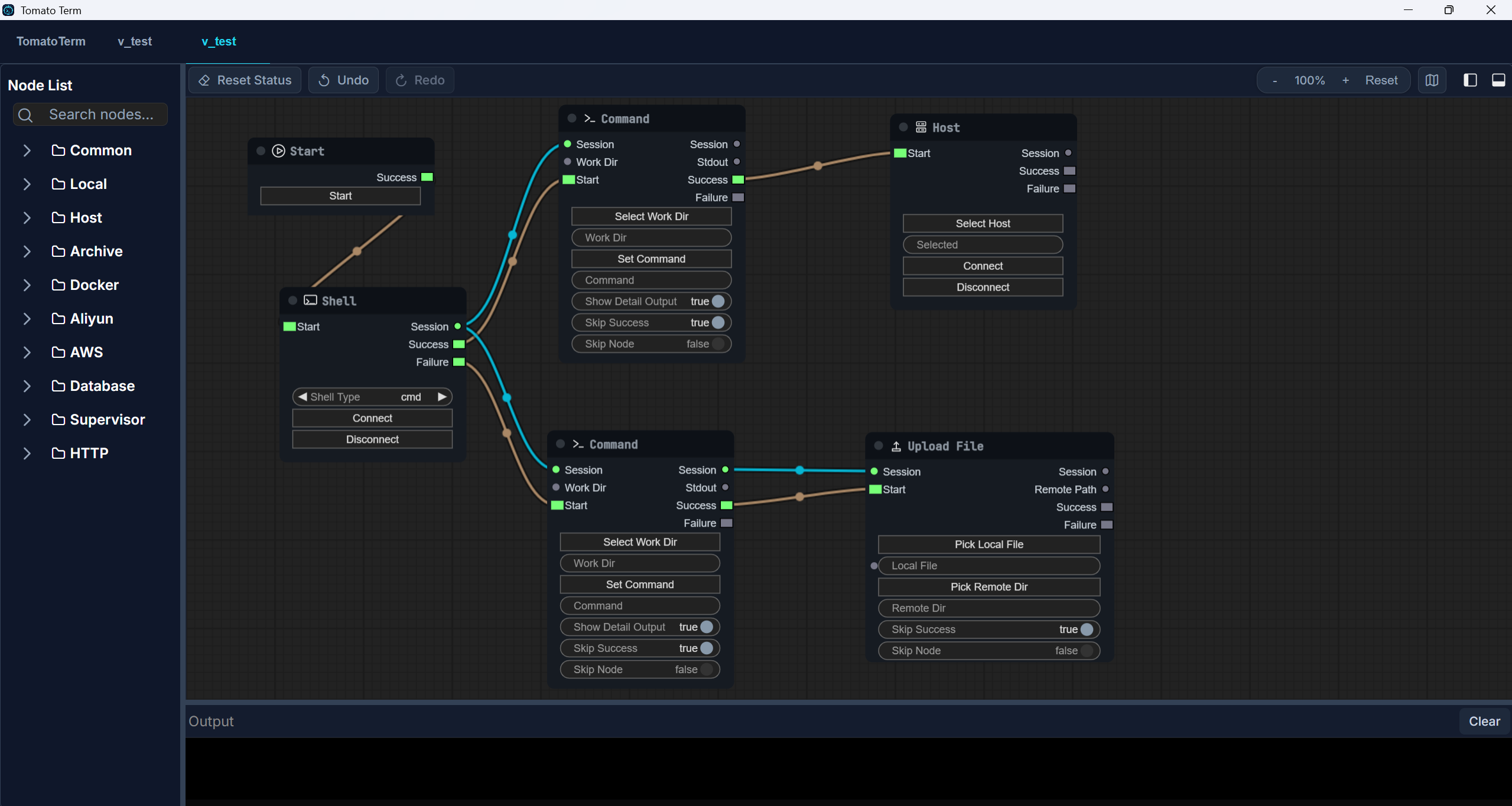 Workflow editor screenshot